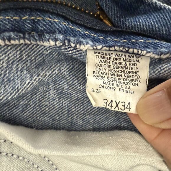 Vtg Lee Jeans Men 34x34 80s Union Workwear Straight Leg (Measure 30x31) USA - Picture 3 of 12